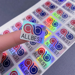 Holographic rectangle label sheet with rainbow shift — Pakvel