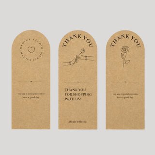 Custom die-cut kraft paper thank-you tags — Pakvel