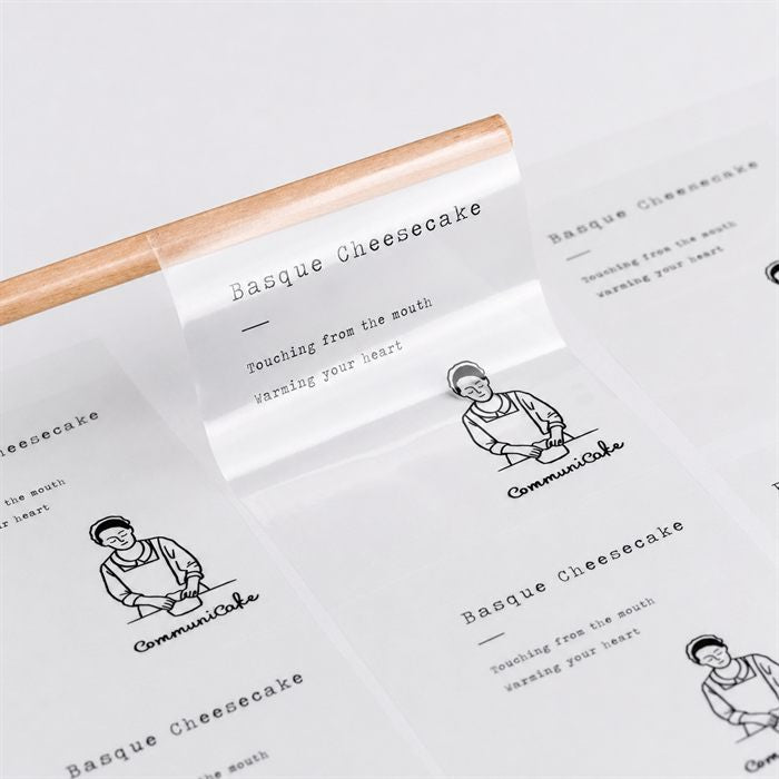 Clear custom stickers with a no-label look on glass — Pakvel