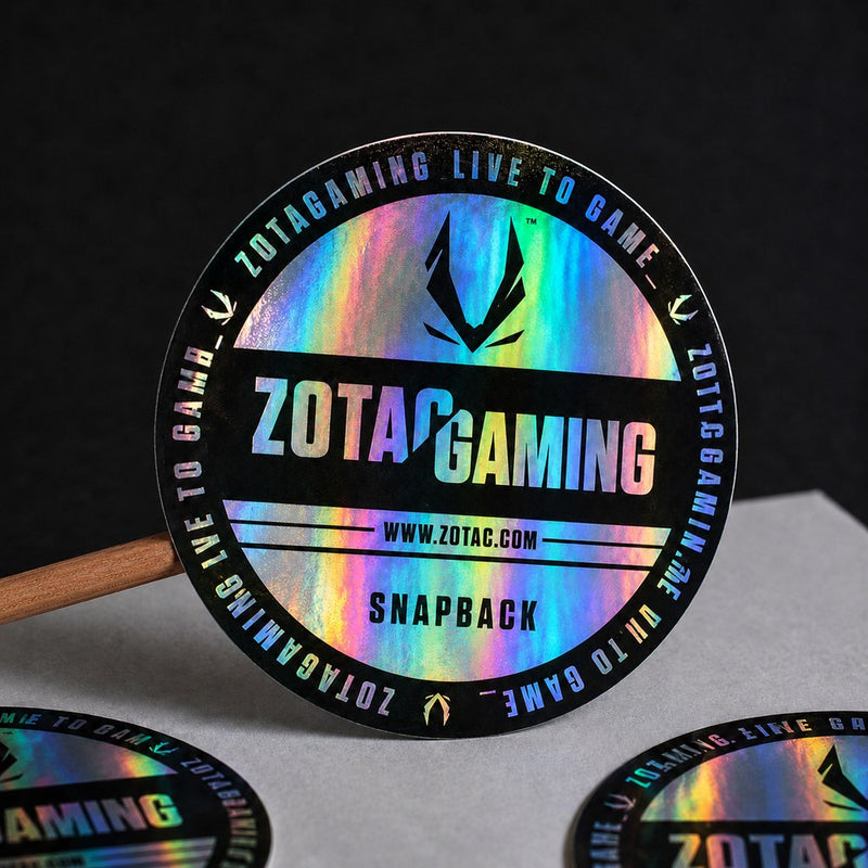 Holographic rainbow custom stickers that shift color — Pakvel