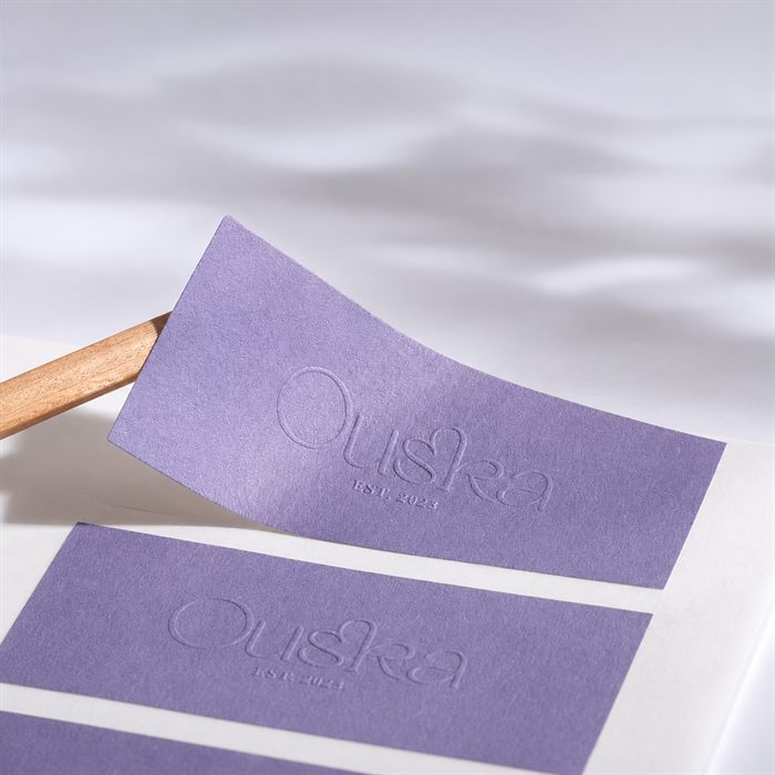 Specialty textured and pearl paper custom labels — Pakvel